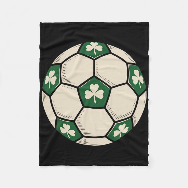 Irish Shamrock Soccer Ll Patrick Design  Fleece Blanket (Front)