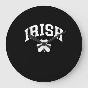 Irish Shamrock St Patricks Day Ireland Pride Irish Large Clock