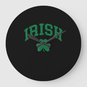 Irish Shamrock St Patricks Day Ireland Pride Irish Large Clock