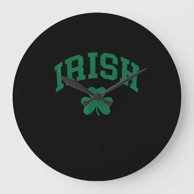 Irish Shamrock St Patricks Day Ireland Pride Irish Large Clock (Front)