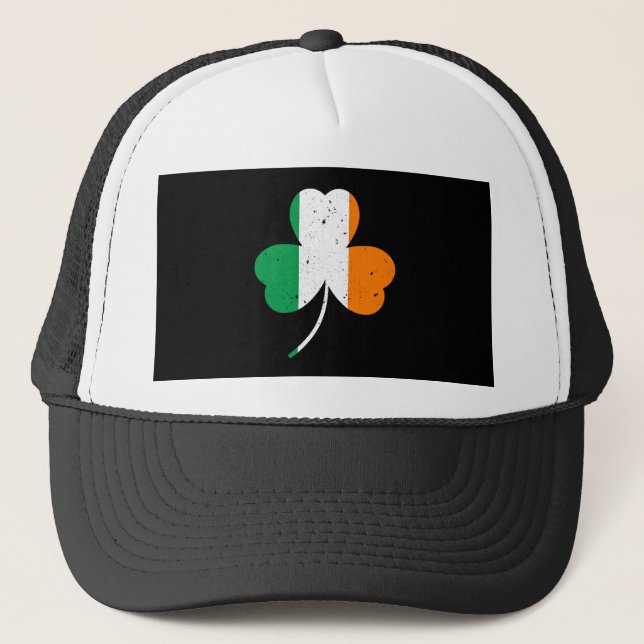 Irish Shamrock St Patrick's Day Trucker Hat (Front)
