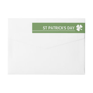 Irish Shamrock St Patrick's Day Wrap Around Label