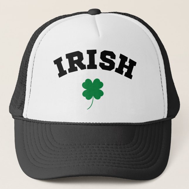 Irish  Shamrock St Patrick's Trucker Hat (Front)