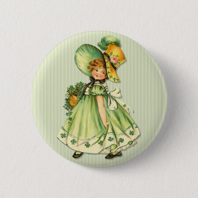 Irish Shamrock Stroll 2 Inch Round Button (Front)