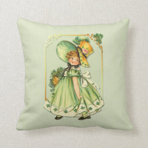 Irish Shamrock Stroll Throw Pillow