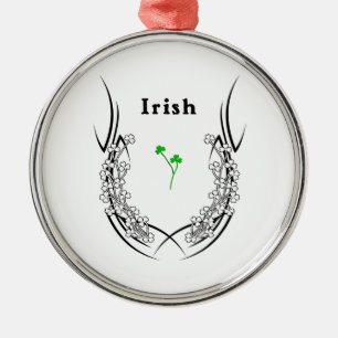 Irish Shamrock Tattoo Metal Ornament
