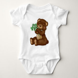 Irish Shamrock Teddy Baby Bodysuit