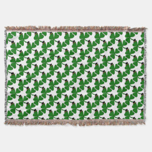 Irish Shamrock Throw Blanket