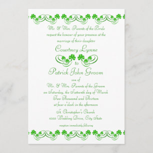 Irish Shamrock Wedding Invitation