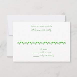 Irish Shamrock Wedding response card