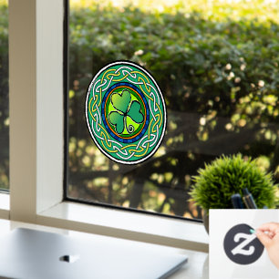 Irish shamrock window cling