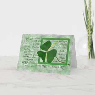 Irish shamrock with rainbow card