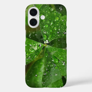 Irish Shamrock With Water Droplets iPhone 16 Case