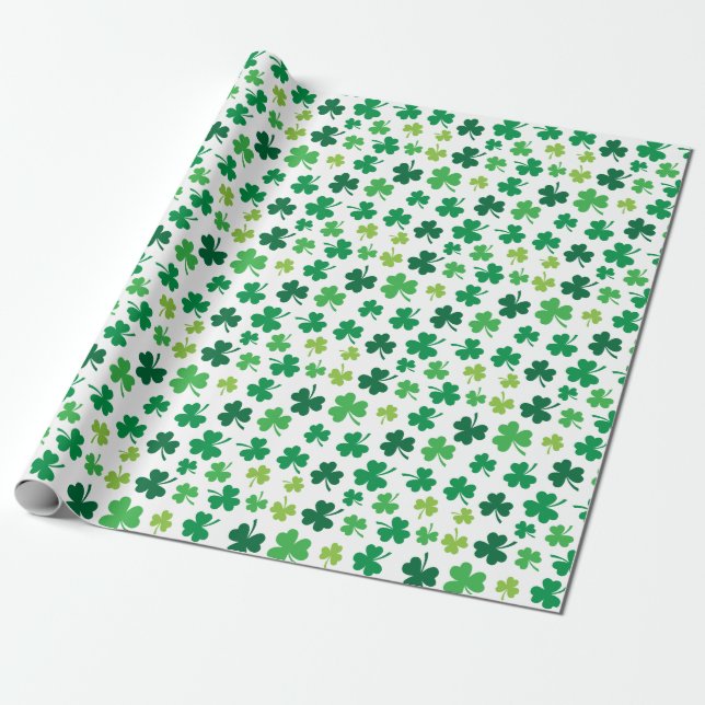 Irish Shamrock Wrapping Paper | St. Patricks Day (Unrolled)