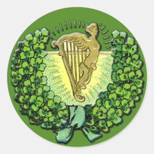 Irish Shamrocks and Harp Stickers