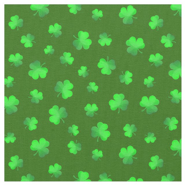 Irish Shamrocks Clover Saint Patricks Day Fabric (Close Up)