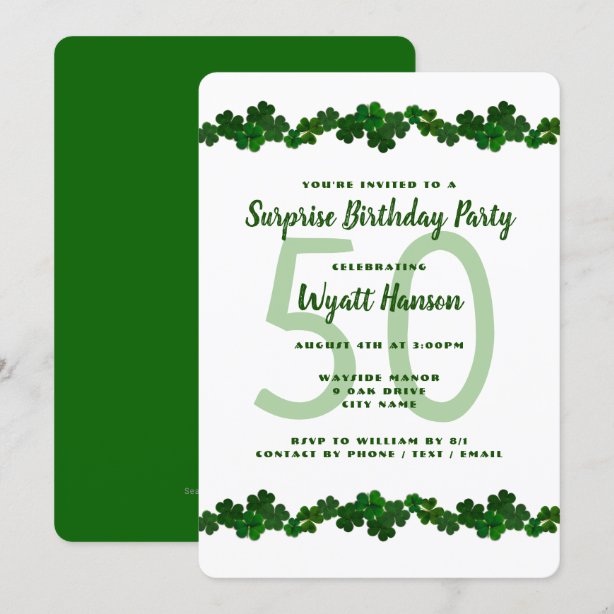 Irish Birthday Invitations Zazzle CA