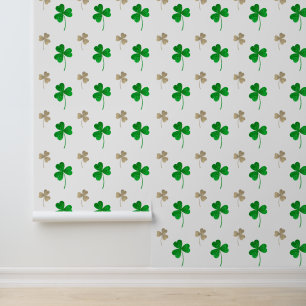 Irish shamrocks pattern personalized cozy wallpaper