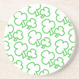 Irish Shamrocks Sandstone Coaster