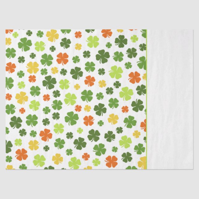 Irish Shamrocks St Patricks Day Two Tone Colourful Tissue Paper (Front)