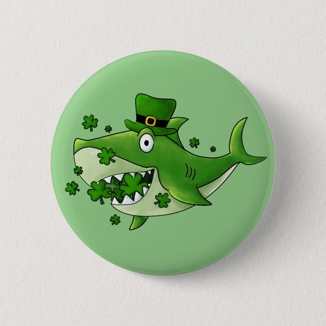 Irish Shark  2 Inch Round Button (Front)