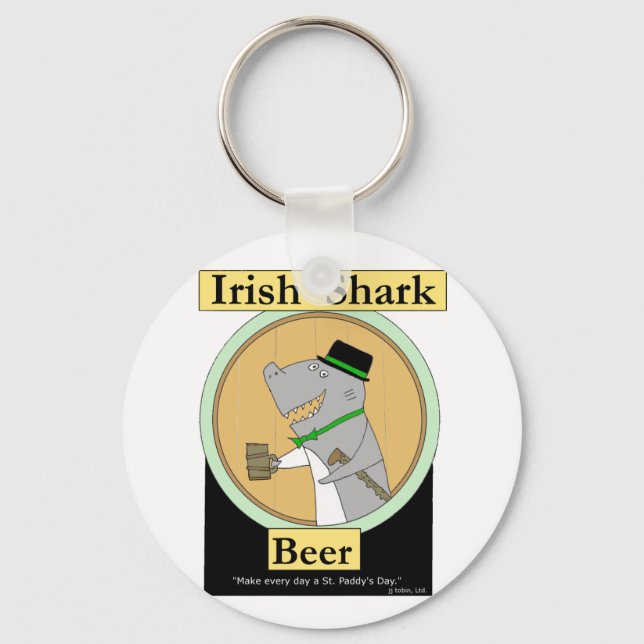 Irish Shark Beer Keychain (Front)