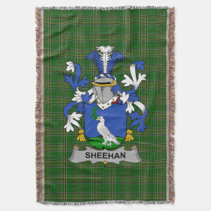 Irish Sheehan or O_Sheehan Coat of Arms Family Cr Throw Blanket
