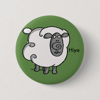 Irish sheep says hiya 2 inch round button
