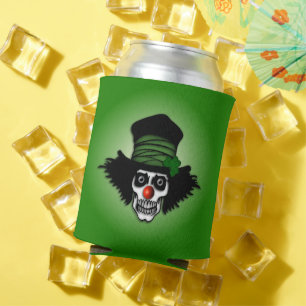 Irish Skeleton Clown Green Can Cooler