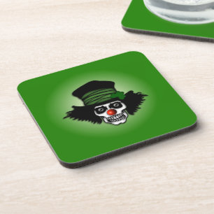 Irish Skeleton Clown Green Coaster