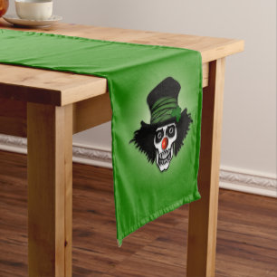 Irish Skeleton Clown Green Long Table Runner