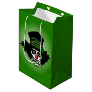 Irish Skeleton Clown Green Medium Gift Bag