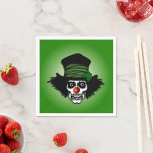 Irish Skeleton Clown Green Napkin