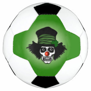 Irish Skeleton Clown Green Soccer Ball