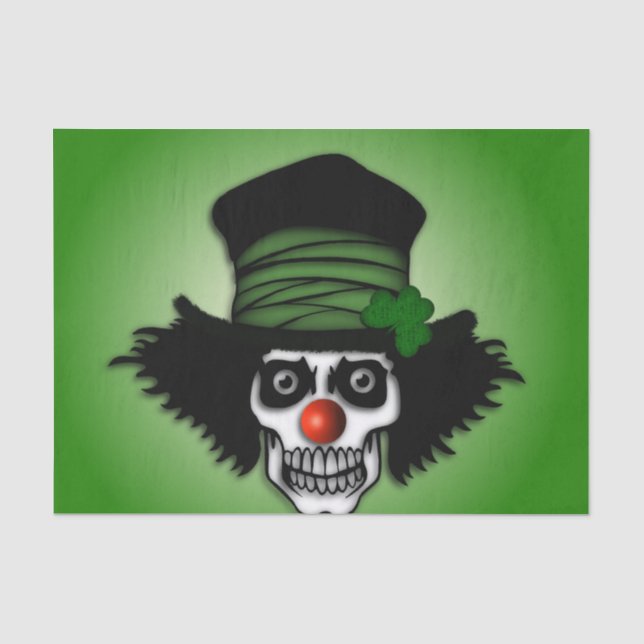Irish Skeleton Clown Green Tissue Paper (Front)