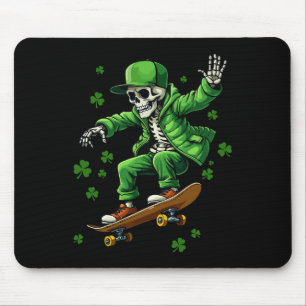 Irish Skeleton On Skateboard Funny Saint Patricks Mouse Pad