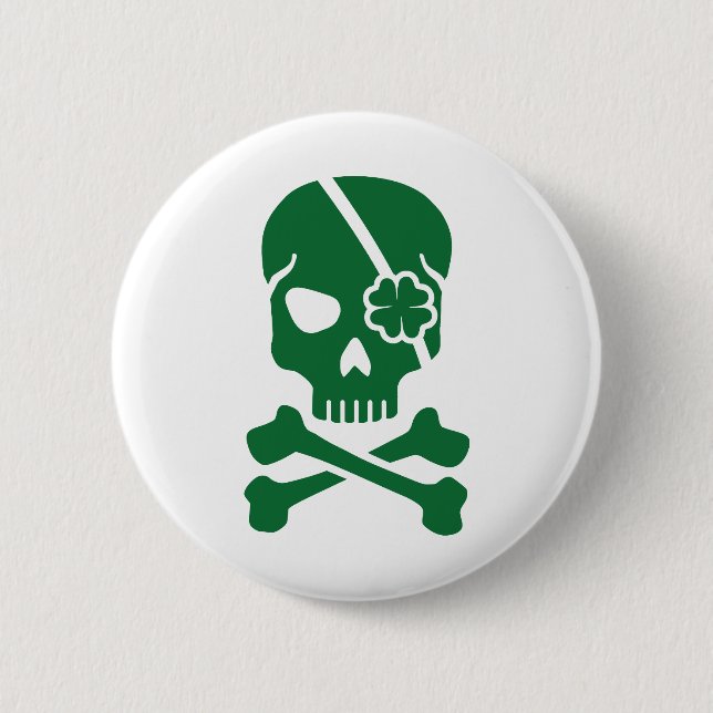 Irish skull 2 inch round button (Front)