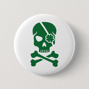 Irish skull 2 inch round button