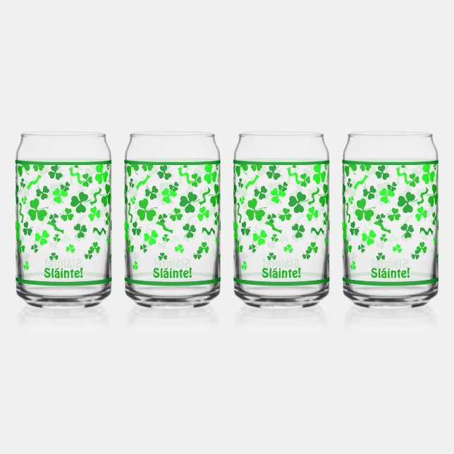 Irish Sláinte Lucky Shamrocks Design Personalized (Recto)