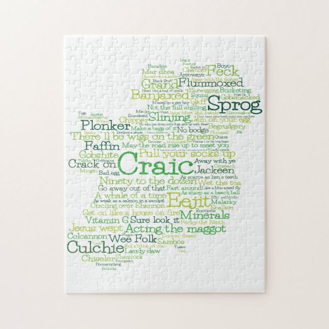 Irish Slang Map Jigsaw Puzzle (Vertical)