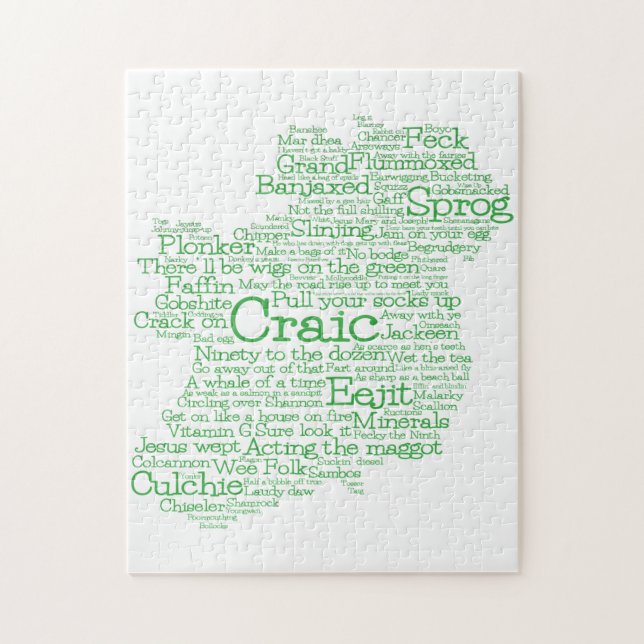 Irish Slang Word Art Map Jigsaw Puzzle (Vertical)