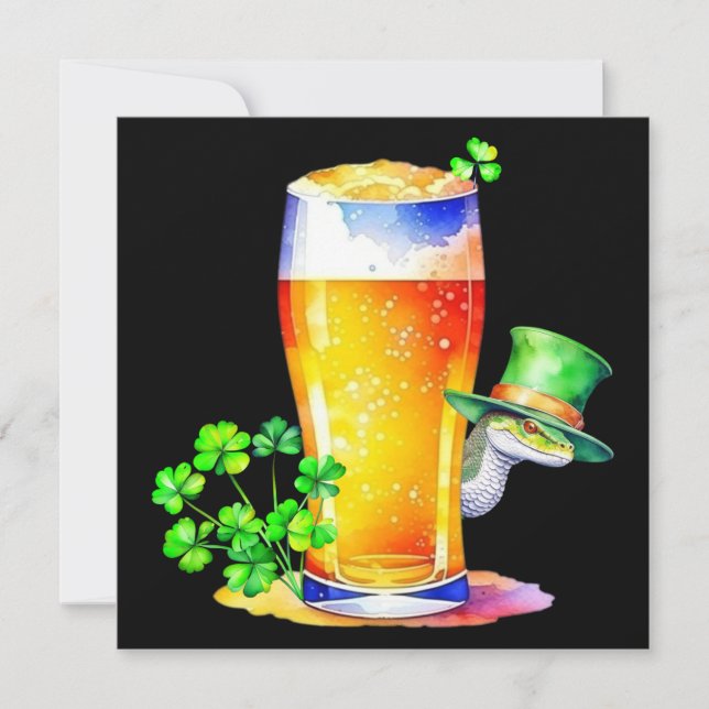 Irish Snakes & St. Patrick's Day Beer Invitation (Front)