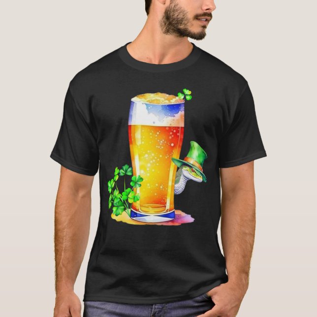 Irish Snakes & St. Patrick's Day Beer T-Shirt (Front)