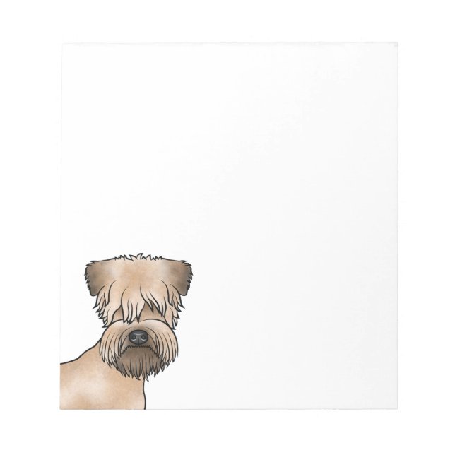 Irish Soft-Coated Wheaten Terrier Cartoon Dog Head Notepad (Front)