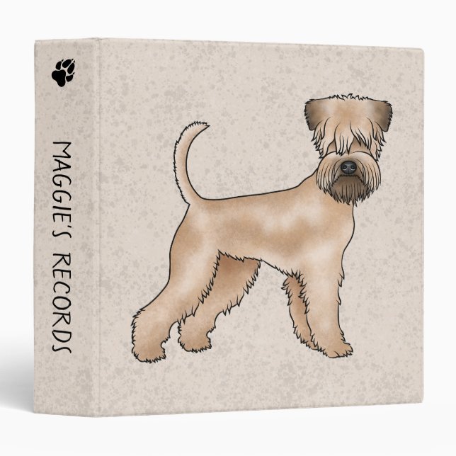 Irish Soft-Coated Wheaten Terrier Cute Dog Beige Binder (Front/Spine)