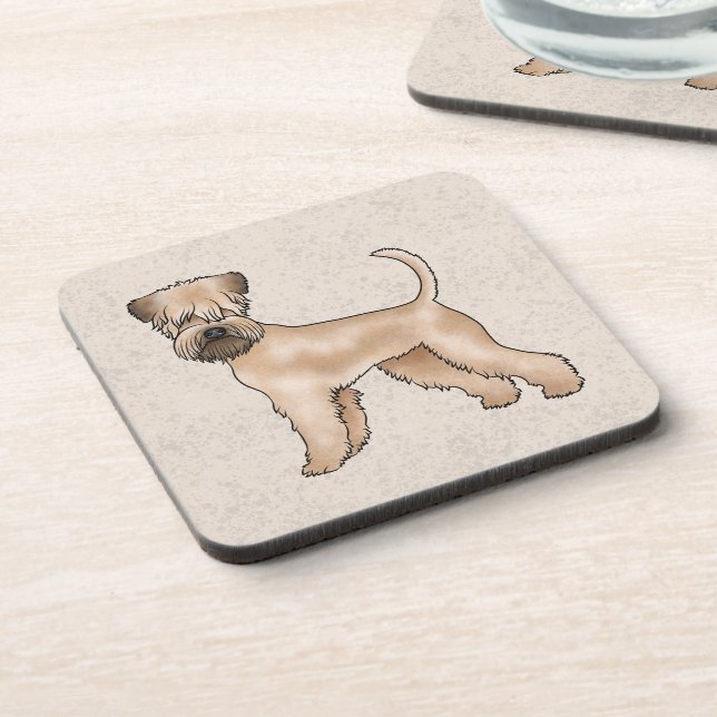 Irish Soft-Coated Wheaten Terrier Cute Dog Beige Coaster (Left Side)