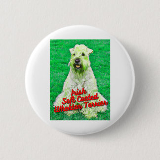 Irish Soft Coated Wheaten Terrier In Grass 2 Inch Round Button