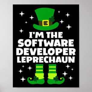 Irish Software Developer Leprechaun St Patricks Da Poster