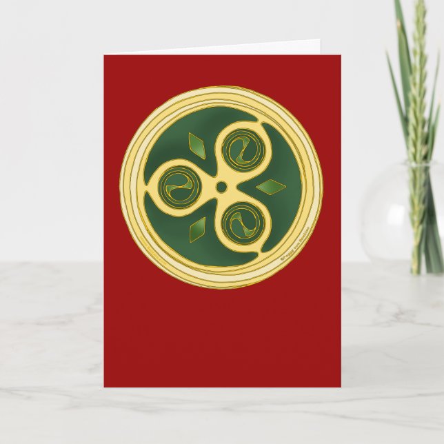 Irish Spiral Design Christmas Card (Front)
