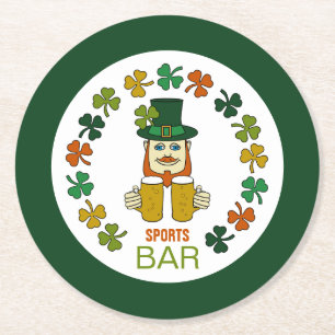 Irish Sports Bar, Pub/Brewery Round Paper Coaster